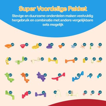 JUST23 Knikkerbaan GJH335 - Marble Run - 123 Onderdelen -, Kinderen en Baby's, Ophalen of Verzenden, Zo goed als nieuw