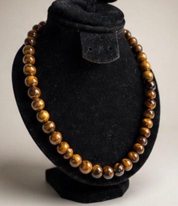 Vintage statement-tijgeroog kralenketting - Halsketting
