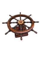 Middentafel - Hout, Messing, Glas