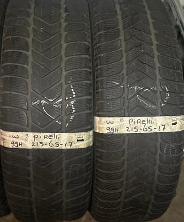 2x215-65-17 Pirelli Winter 2x4m €25 per band 215 65 17, Ophalen, 17 inch, Winterbanden, Band(en)