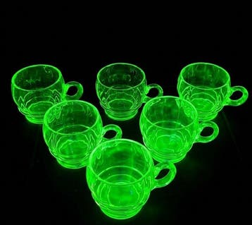 Leerdam - A.D. Copier - Drinkset (6) - Uraniumglas -