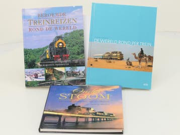 Set van 3 spoorwegenboeken Beroemde treinreizen rond de w..., Ophalen of Verzenden, Nieuw