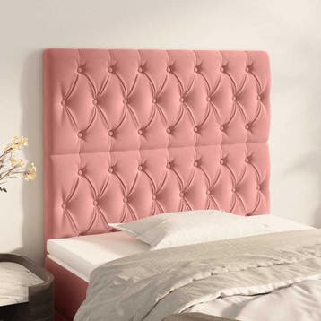 vidaXL Hoofdbord roze 100x7x118/128 cm fluweel, Verzenden, Nieuw, Stof