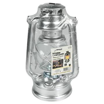 Benson Stormlantaarn - Olielamp - 25 cm - Aluminium - Chr..., Tuin en Terras, Ophalen of Verzenden, Nieuw