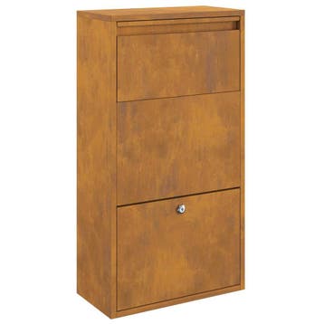 vidaXL Pakket inwerp box met slot Roestig 44 x 22 x 82 cm, Verzenden, Nieuw