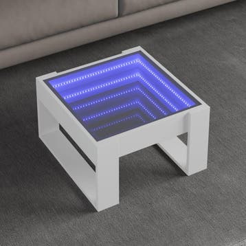 vidaXL Salontafel met Infinity LED 50x53x30 cm wit, Huis en Inrichting, Tafels | Salontafels, 50 tot 100 cm, Verzenden, Nieuw