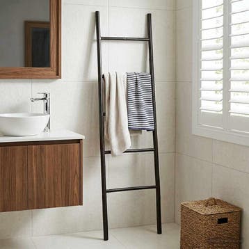 vidaXL Deken Ladder Zwart 40 x 150 cm Bamboe, Verzenden, Nieuw, Zwart