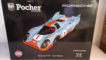 Pocher 1:8 - Modelauto - Porsche 917 K Gulf Edition, Hobby en Vrije tijd, Modelauto's | 1:5 tot 1:12, Nieuw