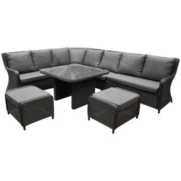 Bilbao premium dining hoekset 7 delig antraciet wicker, Tuin en Terras, Ophalen of Verzenden, Nieuw, Wicker