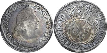 Écu aux palmes 1694, Frankreich Ludwig Xiv 1643-1715, Verzenden