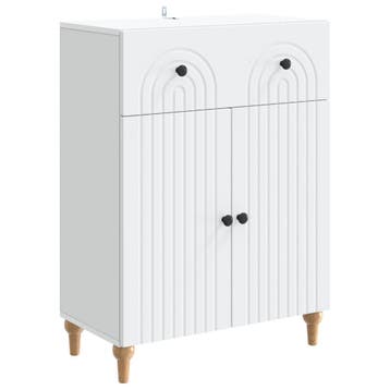 vidaXL Dressoir met lade Wit 66 x 34,5 x 90 cm Bewerkt hout, Verzenden, Nieuw, Overige houtsoorten, Minder dan 50 cm