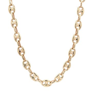 Gouden koffieboon collier 73 cm 14 karaat, Verzenden, Zo goed als nieuw, Goud