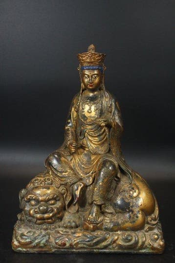 Statue of Samantabhadra Bodhisattva - Metaal - China (Zonder
