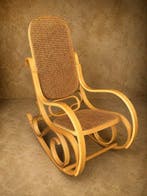 stile thonet - Schommelstoel - Hout, Wenenstro - Dondolo