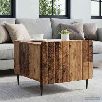 vidaXL Salontafel met lade Oud hout 49 x 50 x 42 cm Bewerkt, Verzenden, Nieuw, Overige houtsoorten, 50 tot 100 cm
