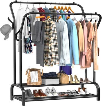 Avalo Industrieel Kledingrek - Metaal - 110x33x150CM - Zwart, Kleding | Dames, Verzenden, Nieuw