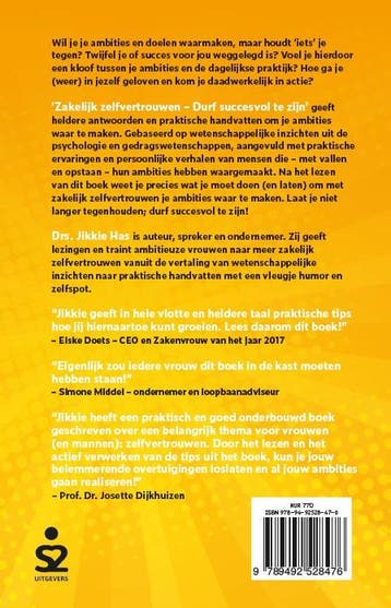 Zakelijk zelfvertrouwen 9789492528476 Jikkie Has, Verzenden, Zo goed als nieuw, Jikkie Has