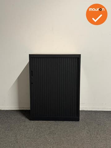 Aspa - Roldeurkast - 109x80x47 cm - Zwart met licht peren bl, Werkplek, Ophalen of Verzenden, Gebruikt, Kast