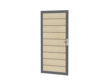 Veiling - Aluminium tuindeur - houtlook eik - 183x93 cm, Nieuw