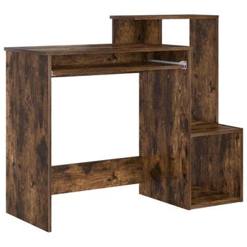 vidaXL Bureau Gerookt eiken 106 x 41 x 88,5 cm Bewerkt hout, Verzenden, Nieuw