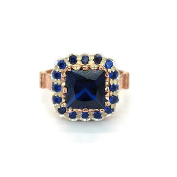 Zonder minimumprijs - Ring - 9 kt. Roségoud, Zilver Spinel -, Nieuw