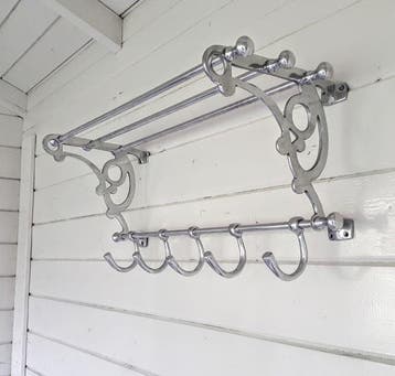 Kapstok - Art deco Trein wandkapstok - chrome, Aluminium