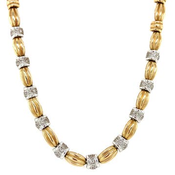 Gouden choker met diamant 14 karaat, Verzenden, Zo goed als nieuw, Goud