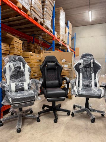 Nieuwe Gamestoel- Bureaustoel-Ergonomisch-Zwart-Wit, Ophalen, Zwart, Nieuw, Ergonomisch