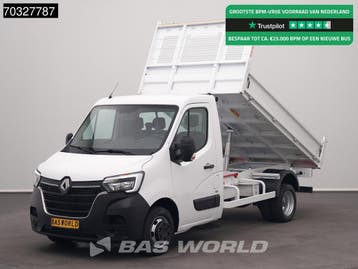 Renault Master 130PK Kipper Dubbellucht 3,5t Trekhaak Airco, Stof, Gebruikt, Euro 6, Renault