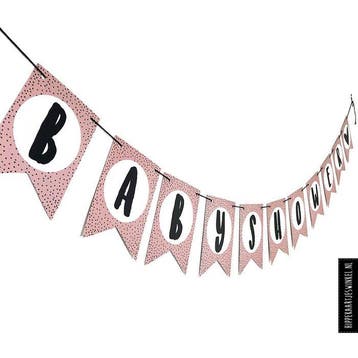Hippe Kaartjes - Babyshower slinger roze, Verzenden, Nieuw