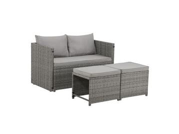 Veiling - 2 in 1 Polyrotan Loungeset Jamaika - Grijs, Tuin en Terras, Tuinsets en Loungesets, Nieuw