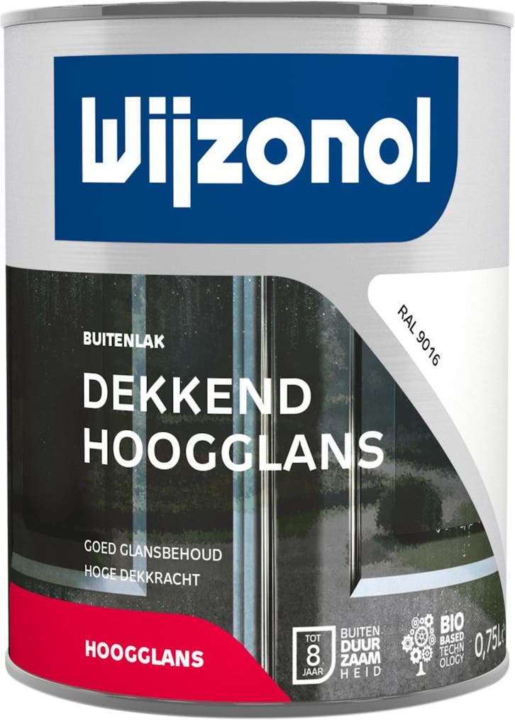 Wijzonol Dekkend Hoogglans Ral 9016 750 ml, Doe-het-zelf en Verbouw, Verf, Beits en Lak, Nieuw, Ophalen of Verzenden
