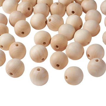 20 x onbewerkte houten kralen rond naturel Moccasin 8mm g..., Ophalen of Verzenden, Nieuw, Kraal