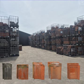 Grote voorraad dakpannen, gevelpannen en nokvorsten, Gebruikt, Steen of Klei, Verzenden, 15 m² of meer