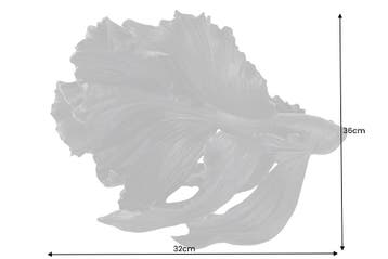 Design decoratief figuur vechtende vis CROWNTAIL 35cm zwart, Ophalen of Verzenden, Nieuw