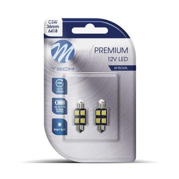 M-Tech LED C5W / C10W 12V - 36mm - Premium 4x Led diode..., Verzenden, Nieuw