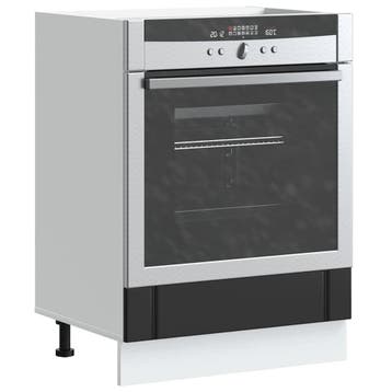 vidaXL Ovenkast Lucca bewerkt hout zwart, Verzenden, Nieuw, Zwart