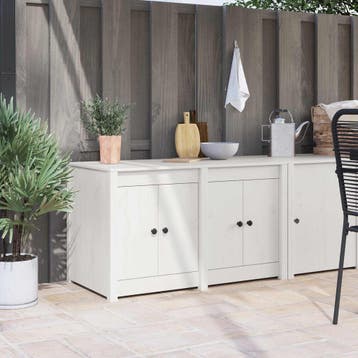 vidaXL Keukenkast MEPPEL Wit 106 x 55 x 64 cm Massief, Verzenden, Nieuw, Wit