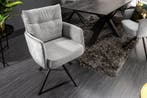 Draaistoel BIG GEORGE Grijs fluweel getextureerde stof, Ophalen of Verzenden, Nieuw