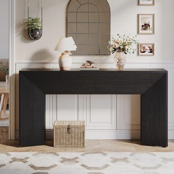 Extra Lange Zwarte Houten Console Tafel (160 cm) - Stijlvoll, Verzenden, Nieuw