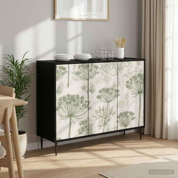 vidaXL Dressoir GOTHA Zwart eiken 102 x 33 x 76 cm Bewerkt, Huis en Inrichting, Verzenden, Nieuw, Overige houtsoorten, Minder dan 50 cm
