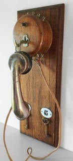 Analoge telefoon - Staal, Hout