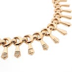 Gouden Cleopatra schakelcollier (Ketting), Sieraden, Tassen en Uiterlijk, Kettingen, Ophalen of Verzenden, Gebruikt, Overige kleuren