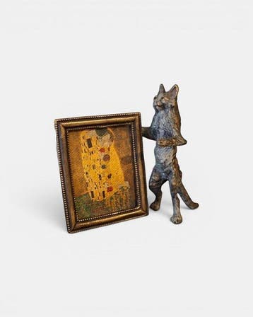 Franz Bergmann - sculptuur, Cat with Klimt`s The Kiss - 7.5, Antiek en Kunst