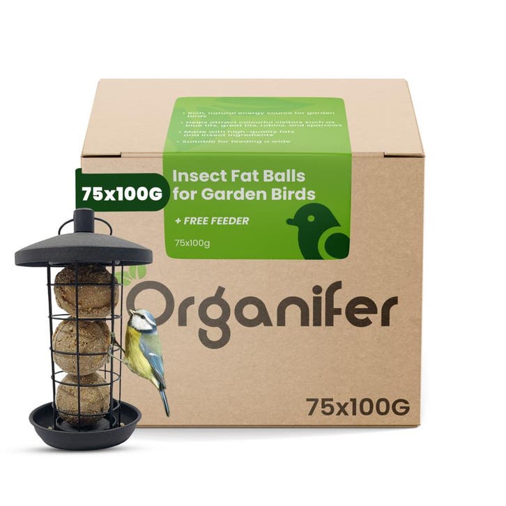 Insectenvetbollen voor Tuinvogels – 75 stuks x 100 g met, Dieren en Toebehoren, Dierenvoeding, Verzenden