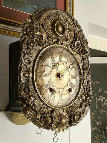 Comtoise klok - Messing, IJzer, Emaille - 1850-1900, Antiek en Kunst