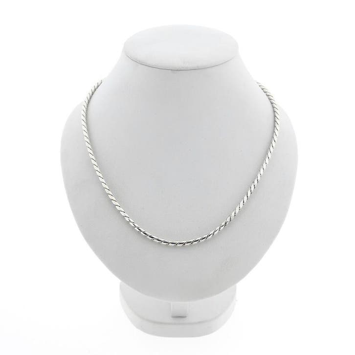 Zilveren vossenstaart schakelketting, Sieraden, Tassen en Uiterlijk, Kettingen, Zilver, Gebruikt, Zilver, Ophalen of Verzenden