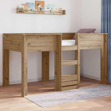 vidaXL Bunk Bed voor Kinderen Artisan Eiken 100 x 200 cm, Eenpersoons, Bruin, Verzenden, Nieuw