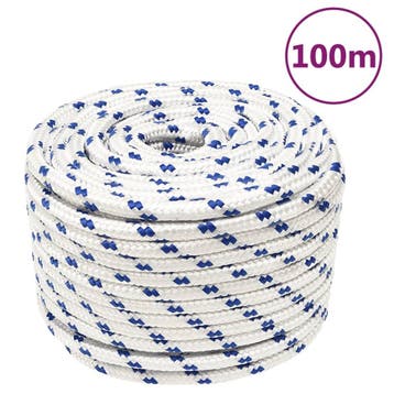 vidaXL Boot touw 14 mm 100 m polypropyleen wit, Verzenden, Nieuw