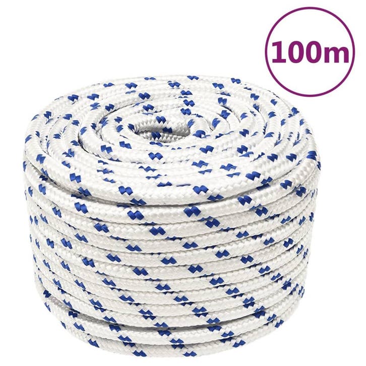 vidaXL Boot touw 14 mm 100 m polypropyleen wit, Doe-het-zelf en Verbouw, IJzerwaren en Bevestigingsmiddelen, Nieuw, Verzenden